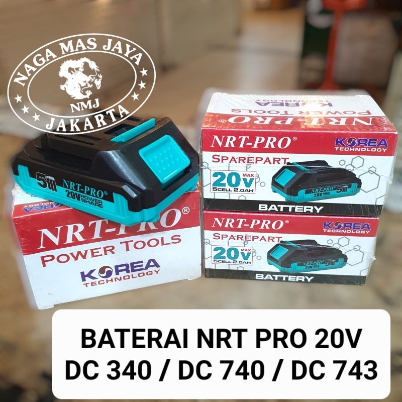 BATERAI BOR CORDLESS NRT PRO 20V 5 CELL / BATERAI MESIN BOR NRT PRO DC 340 DC340 20 V