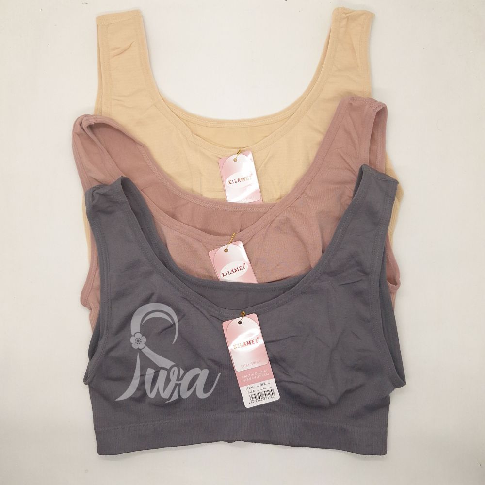 AISIRA- XILAMEI 3pcs Miniset Rajut Wanita Dewasa Jumbo Polos Tali Besar Tanpa Busa Bahan Adem Lembut