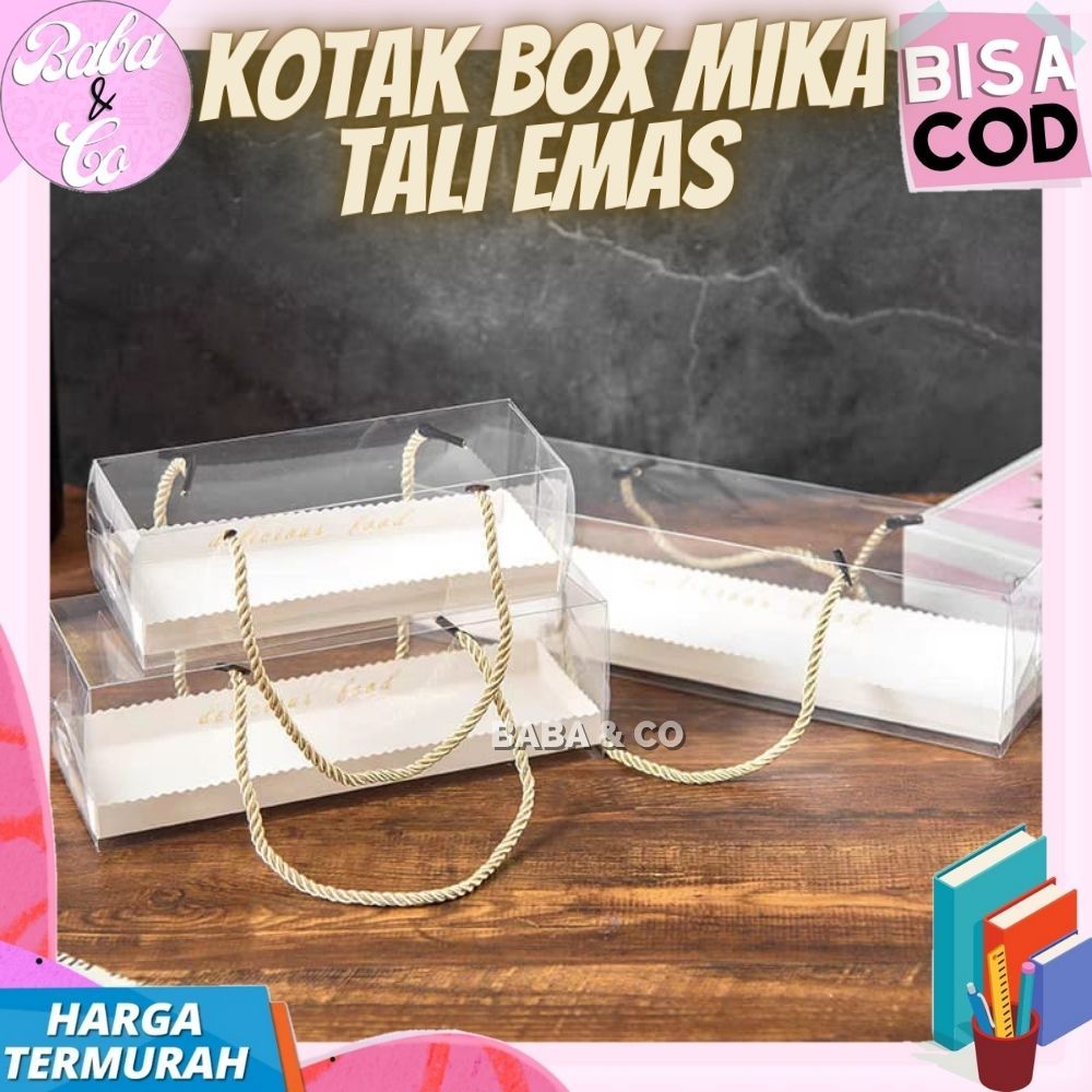 

KOTAK BOX MIKA TALI EMAS TRANSPARAN KOTAK KUE MEWAH BOX DESSERT KUE MEWAH TALI EMAS