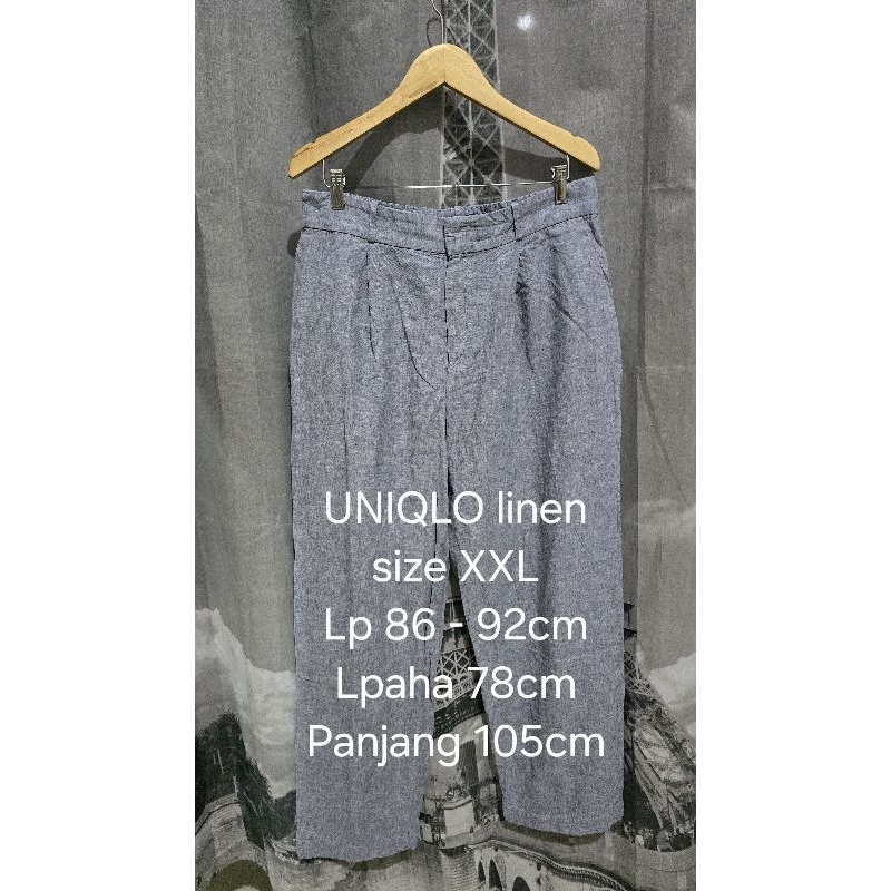 Celana panjang linen UNIQLO ORIGINAL 100%UNIQLO linen