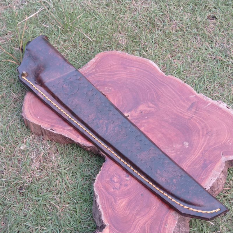 sarung pisau kulit sapi asli  pisau Butcher knife / pisau sembelih victorinox original straight 31 c
