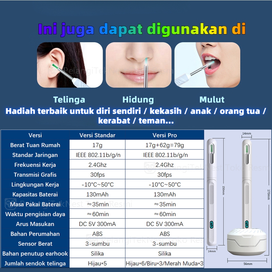 CODPeningkatan Baru Korek Kuping Kamera Pembersih Telinga Kamera Korek Kuping Led Pembersih Telinga