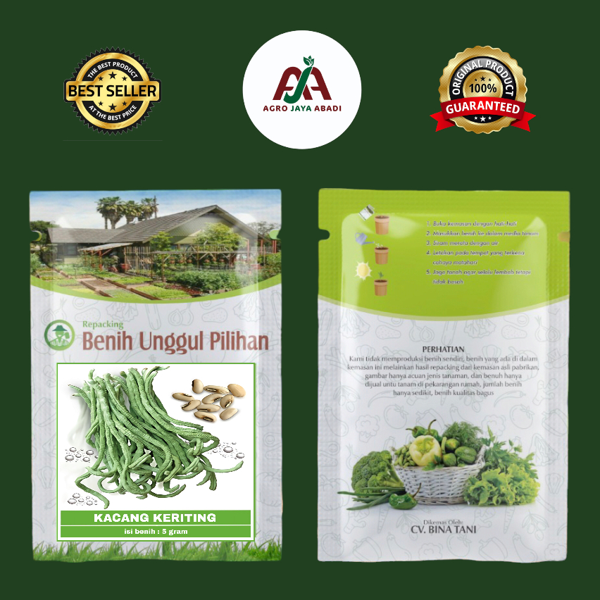 Benih kacang panjang keriting 5 gram
