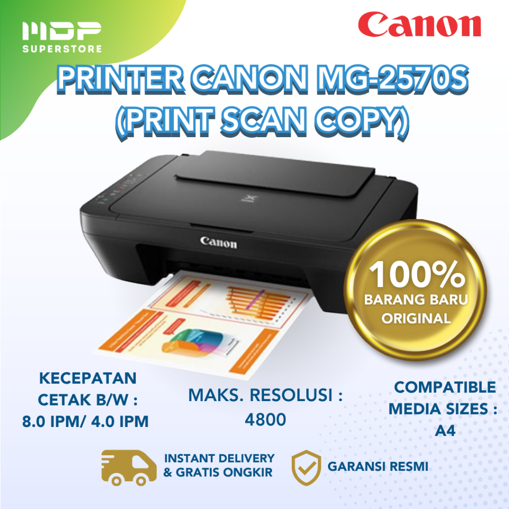 PRINTER CANON MG-2570S : (PRINT,SCAN,COPY,TINTA 745 BK,TINTA 746 CLR)