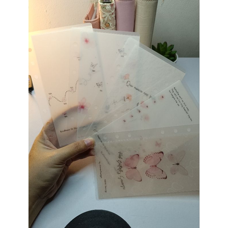 

Cash Envelope Saving Challenge pink butterfly 400K savings size A6 | Amplop menabung laminasi