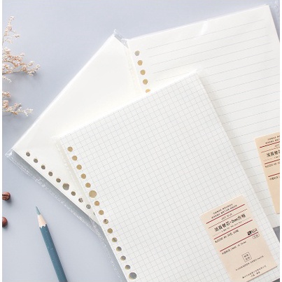 

MALL Zumoo Loose leaf A5 Refill Binder 6 LEMBAR Bookpaper 8 gsm GRID DOT RULED BLANK 2 Holes