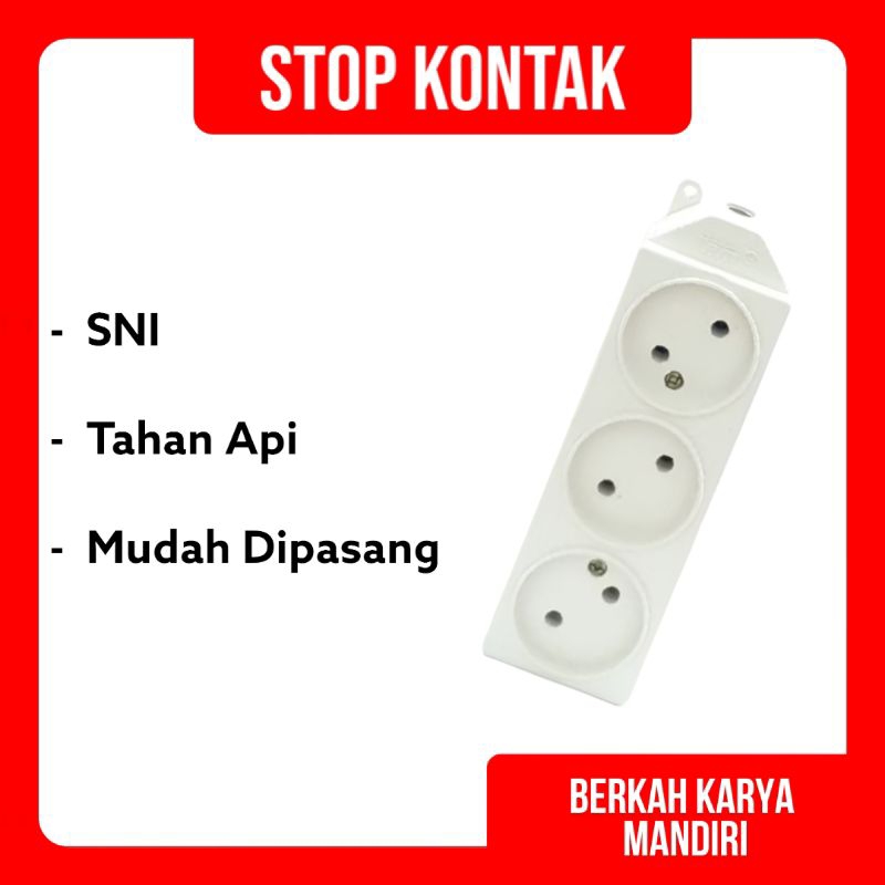 Colokan / Stop Kontak / Terminal Model Gepeng 3 Lubang
