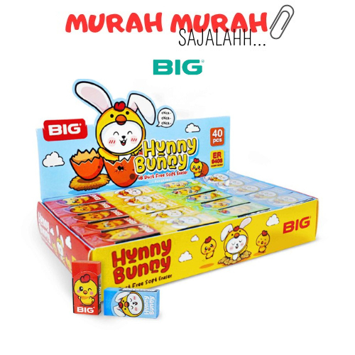 

1 Pack BIG Penghapus / Eraser Pensil Warna Warni Kecil Dust Free Hunny Bunny Series ER-9403 40pcs