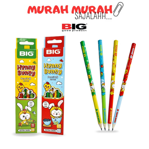 

1 Pack BIG Pensil 2B Karakter Seri Hunny Bunny Graphite Pencil Extra Dark PS-115