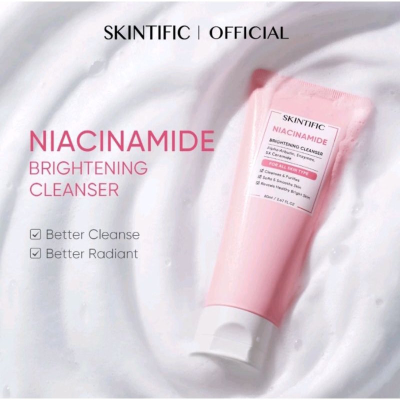 SKINTIFIC FACIAL WASH NIACENAMIDE BRIGHTENING CLEANSER 80ML