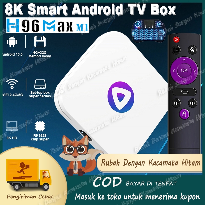 Android TV Box H96 MAX M1 4GB 32GB Bluetooth Miracast Resolusi 8K