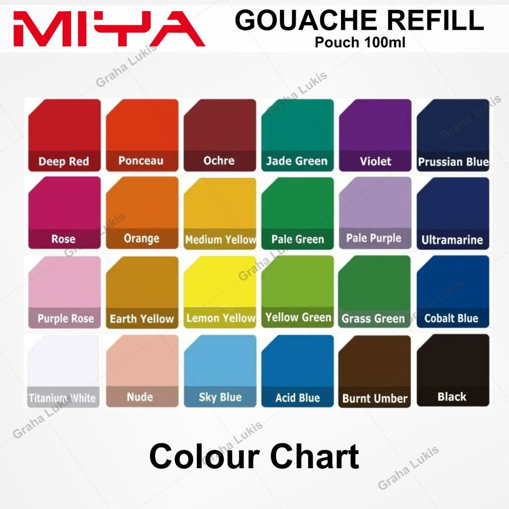 

HJK Miya Himi Gouache Refill Pouch 100 Ml Non-Toxic