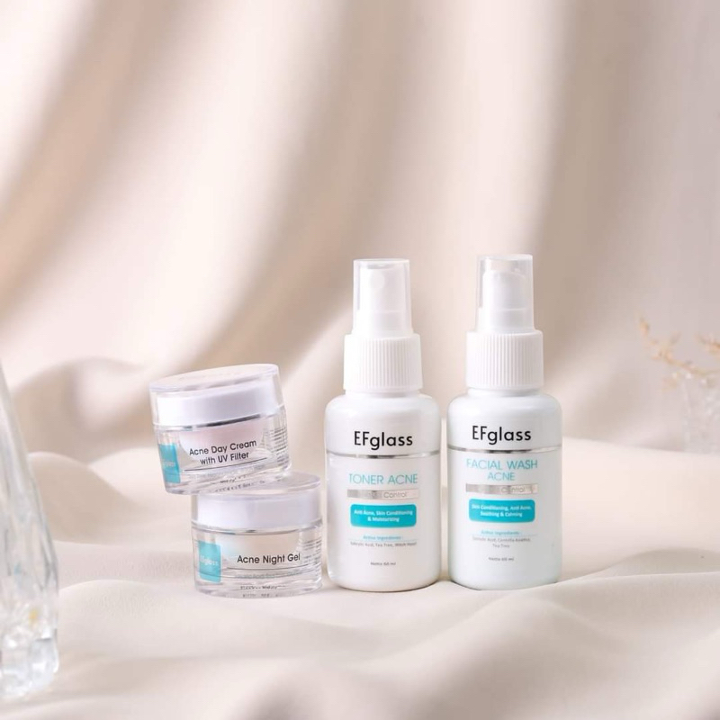 EFGLASS SKINCARE PAKET ACNE / Skincare BPOM / Skincare Aman Untuk BUSUI DAN BUMIL