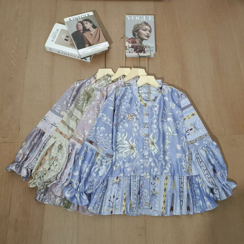 Blouse Arra Blouse Maxmara motif bunga Atasan wanita maxmara