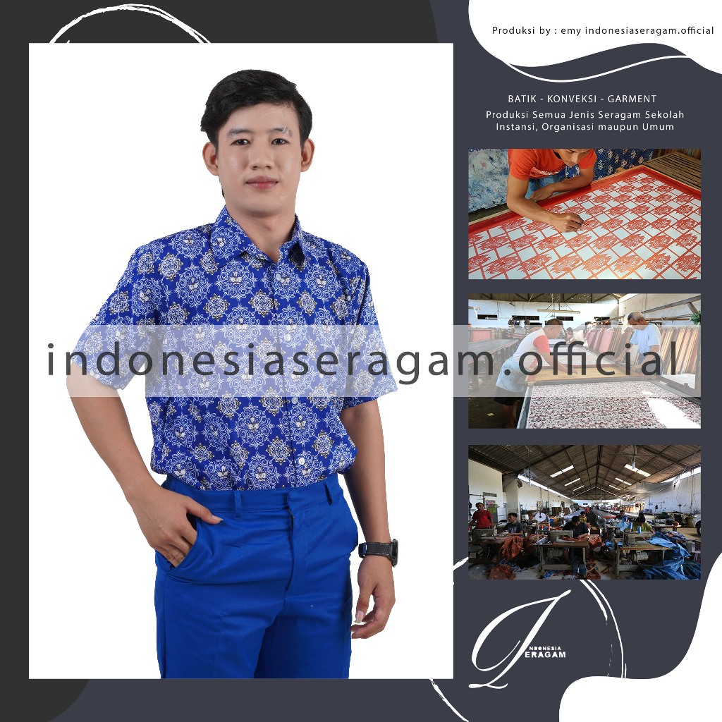 Seragam Batik Sekolah SMP Bahan BSY Kemeja Siswa Atasan anak Murah Harga Grosir (Kode Motif BSYs 2)