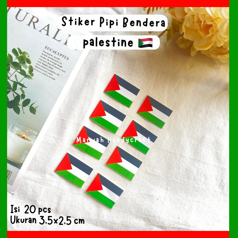 

Stiker pipi palestin dan Bando Pakestin. Stiker palestine isi 20 pcs Stiker pipi bendera palestin