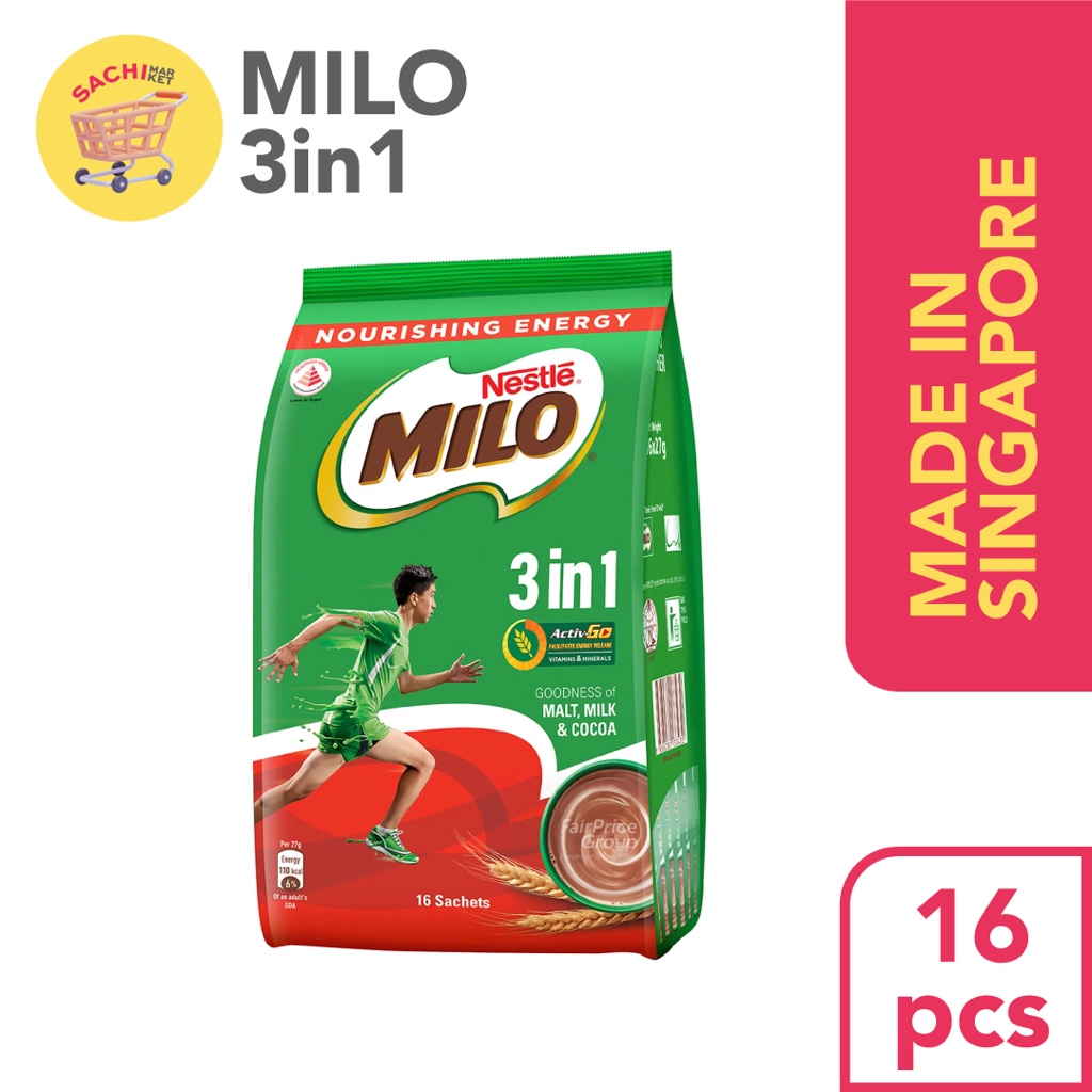 

NESTLE MILO 3in1 SINGAPORE Susu Bubuk Coklat Original Singapura bukan MILO Malaysia (16pcs)