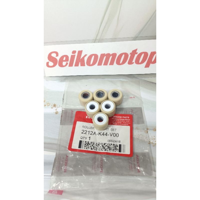 Roller Set 6pcs Roller Motor HONDA BEAT FI,ESP, STREET,POP,VARIO KARBU, SCOOPY FI, SPACY INJEKSI K44