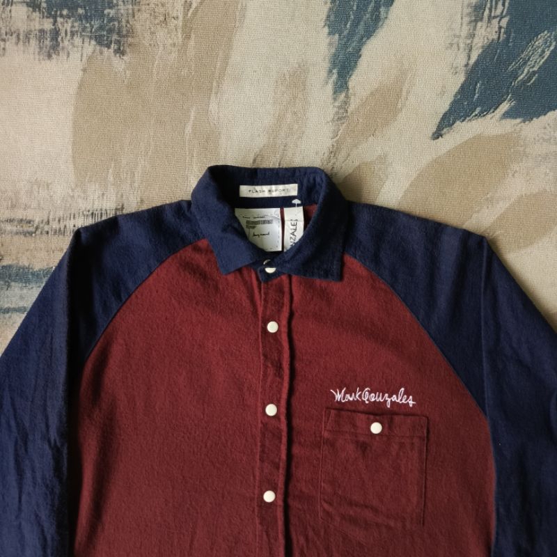 Kemeja Mark Gonzales Maroon Navy Second