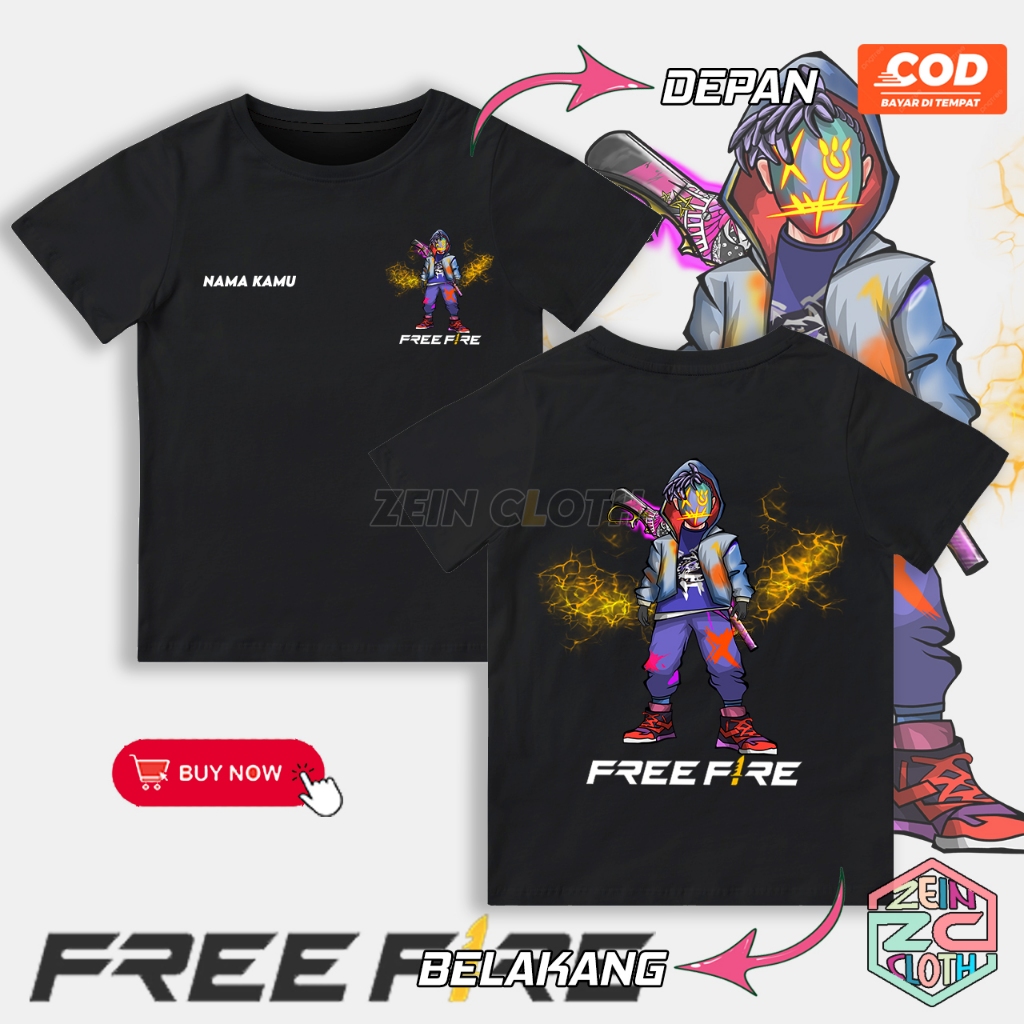 Kaos Free Fire Anak / Baju Anak Free Fire Karakter