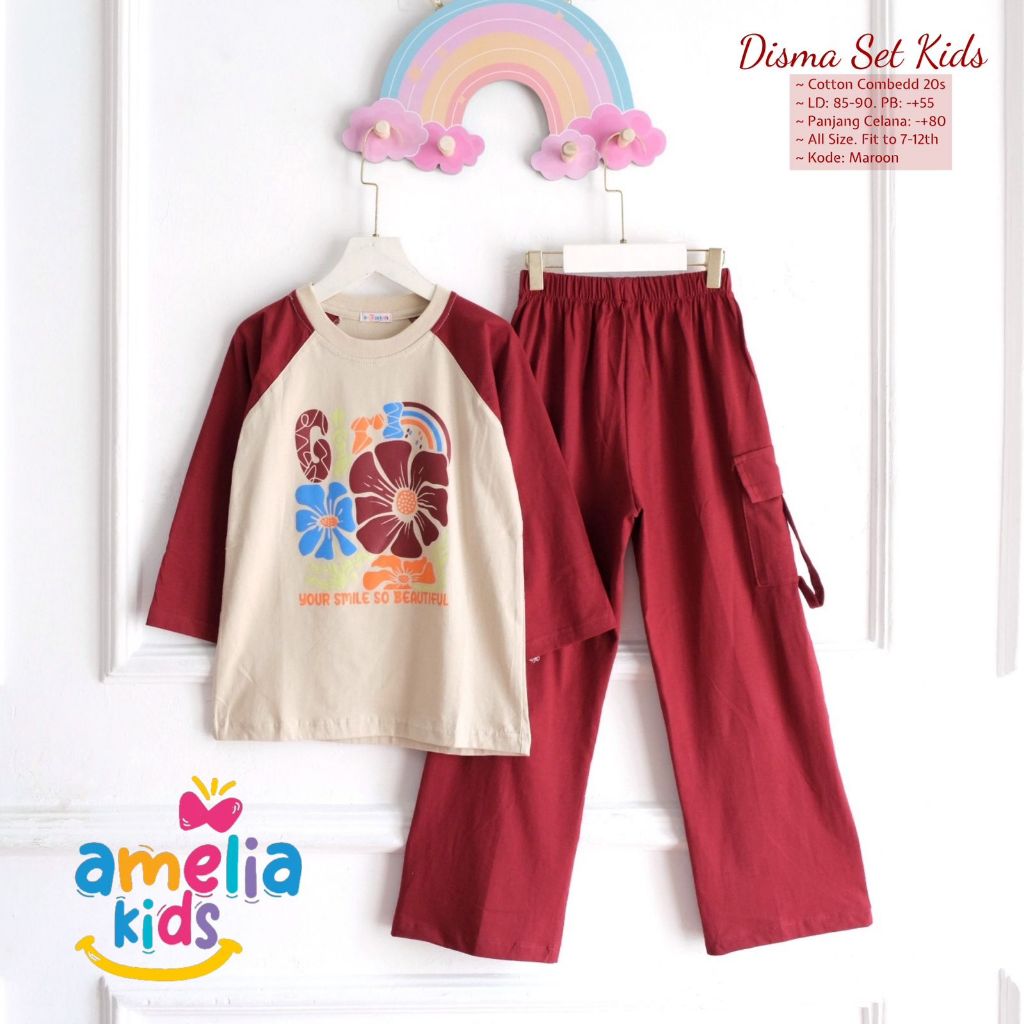 Setelan Anak Perempuan Umur 7 Tahun - 12 Tahun, Disma Set Kids by Amelia Kids Solo