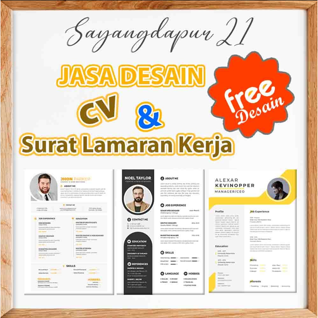 JASA DESAIN CV / CURICULUM VITAE DAN SURAT LAMARAN KERJA