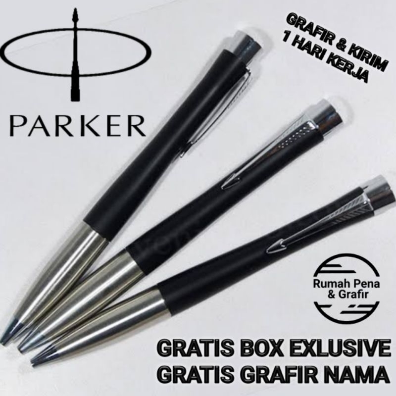

Bollpoint Mewah Elegan Parker Urban Vintage Stainless Clip Gratis Grafir Nama Dan Box Exlusive