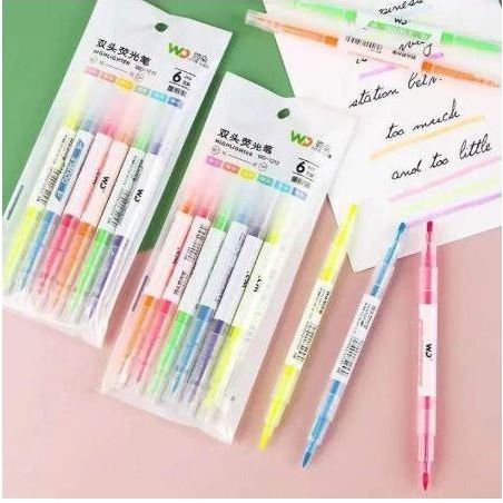 

HIGHLIGHTER STABILO WARNA WARNI ISI 6PCS 2IN1 2 ARAH STABILO SET / PENSIL WARNA MELUKIS MEWARNAI