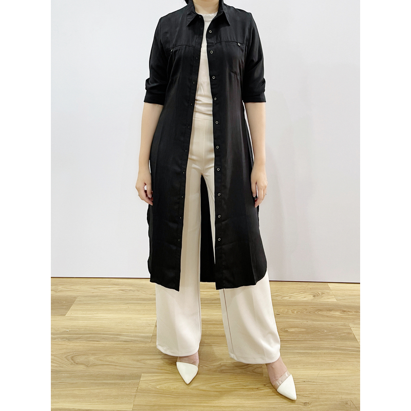 Wilona tunik long shirt atasan wanita bahan rayon popcorn