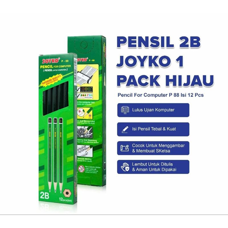

Pensil 2B / Pensil Joyko P-88 / 2B / 1 BOX 12 PCS