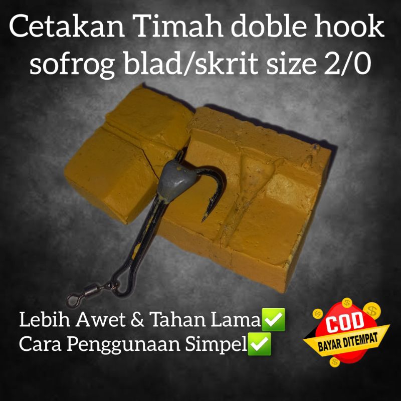 Moulding Cetakan Timah Belakang DH 2/0 | Cetakan Timah SF Sofrog Blad/Skrit Timah Soft Frog Doble Ho