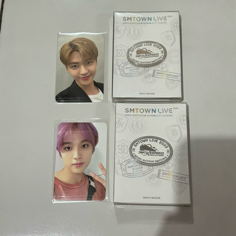 invitation + badge photocard pc set smcu suwon 2022 nct jaemin haechan