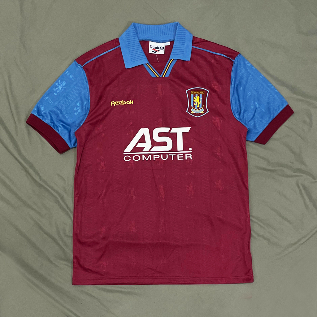 Original Reebok Aston Villa Home Kit 1995 1996 1997 Jersey Bola Vintage