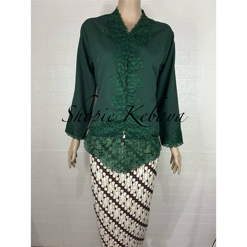 KEBAYA ENCIM BORDIR HIJAU BOTOL
