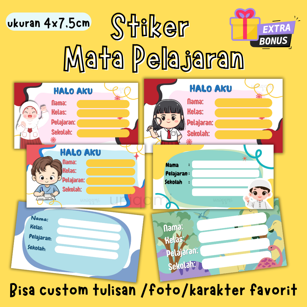 

(ISI 40 PCS) STIKER BUKU /STIKER MAPEL/LABEL BUKU/ STIKER MATA PELAJARAN/STIKER CUSTOM/ STIKER/ LABEL