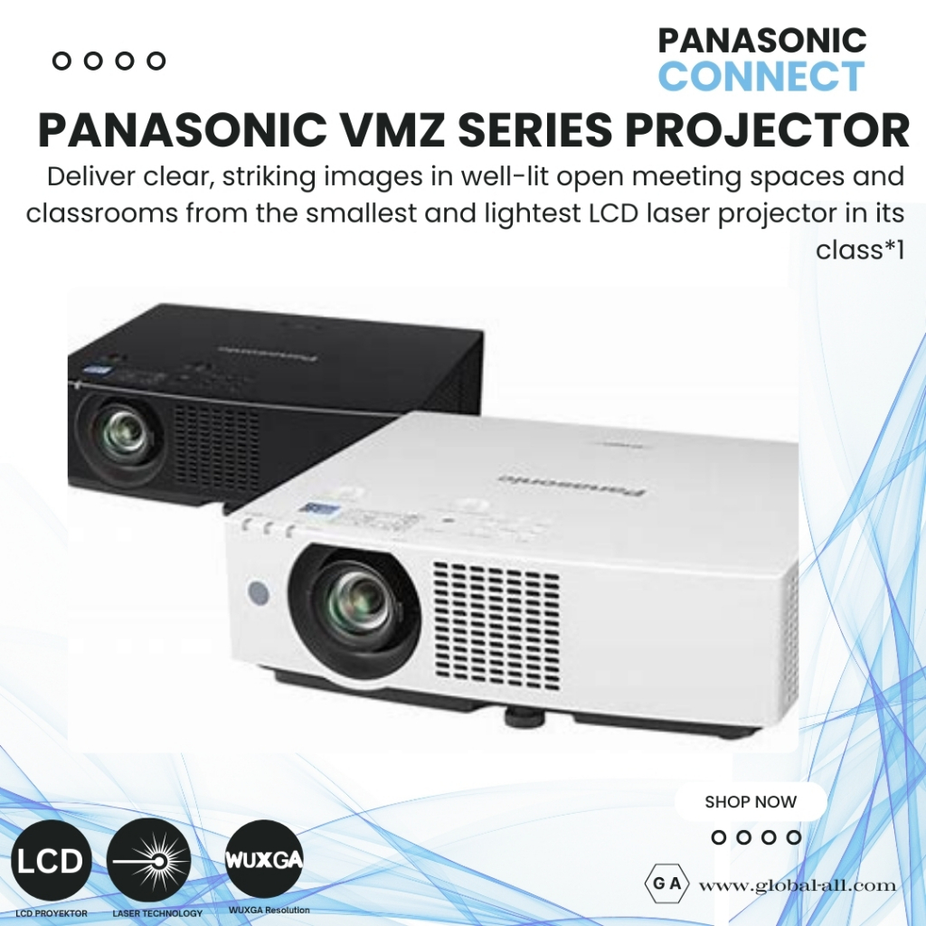 Panasonic VMZ51Proyektor Presentasi Profesional Teknologi Laser LCD 5200 Ansi WUXGA FULL HD
