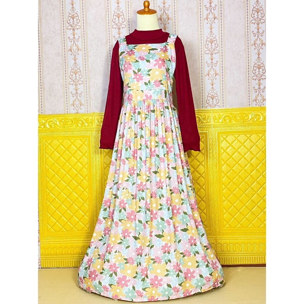 Setelan Overall Sakura Dewasa Overall Gamis Rayon Dewasa