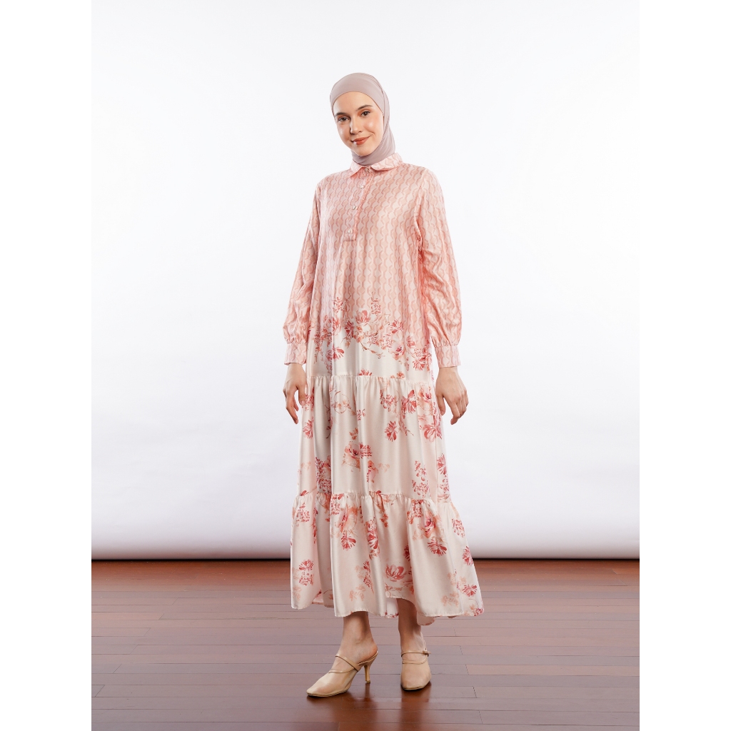 Fora Dress Pink - Aleza Label | Long Dress | Busui Friendly | Gamis Panjang | Aleza