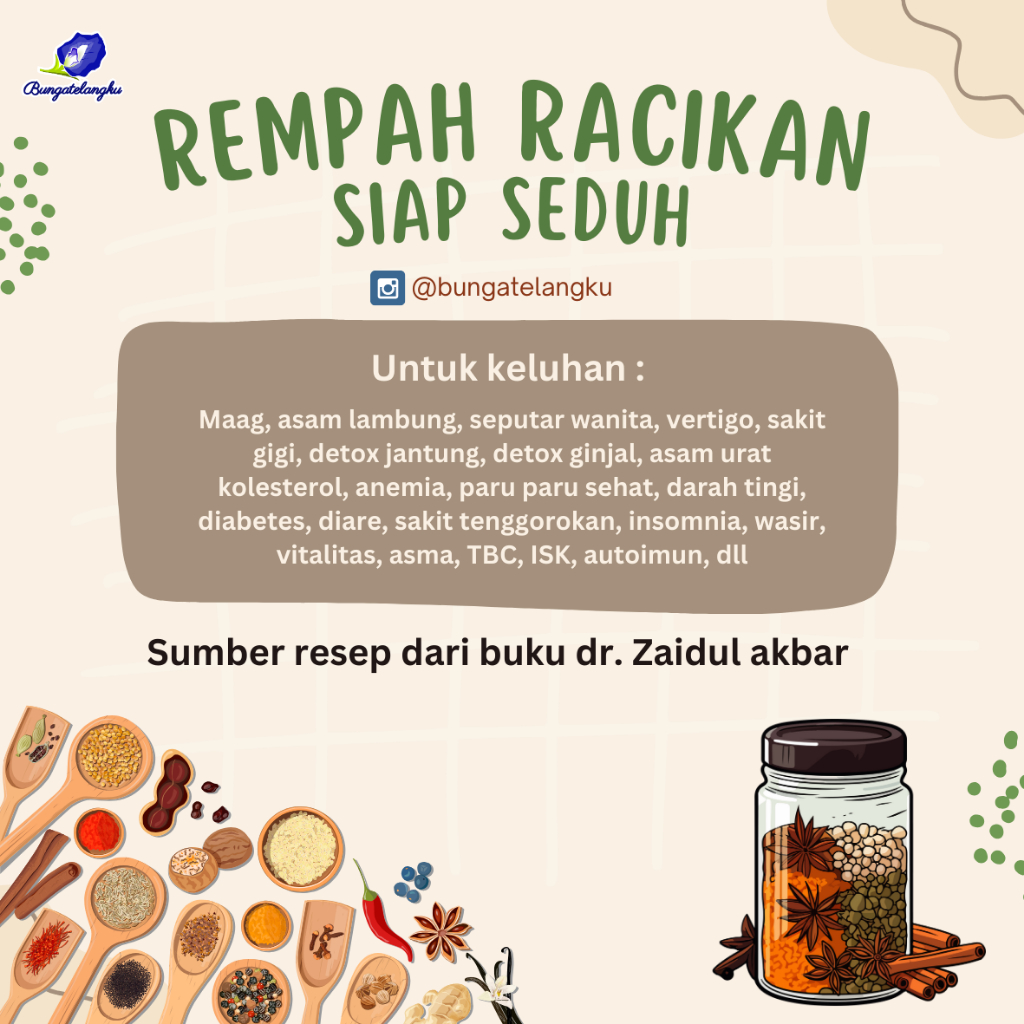 

Rempah racikan berbagai keluhan dari resep JSR | maag ginjal jantung dll