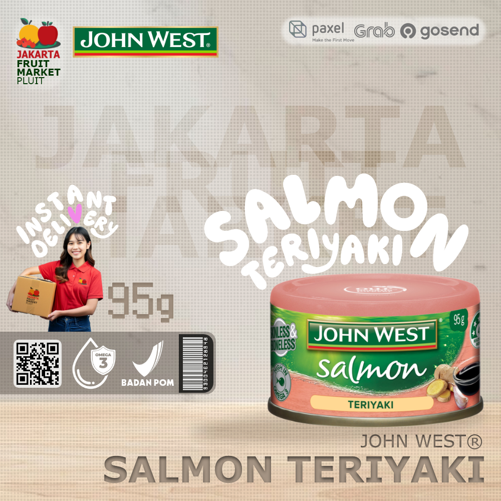 

JOHN WEST SALMON Skinless and Boneless in can ikan dalam kaleng 95g