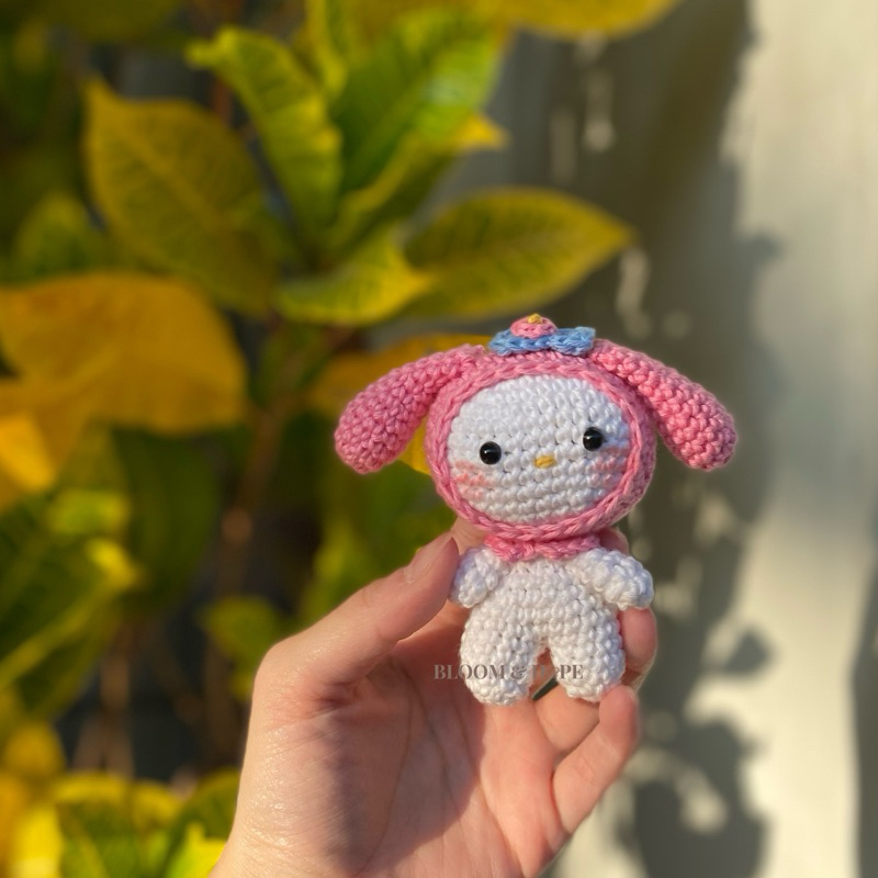 Gantungan Amigurumi My Melody / Sanrio My Melody / Gantungan Tas / Gantungan Kunci / Crochet My Melo