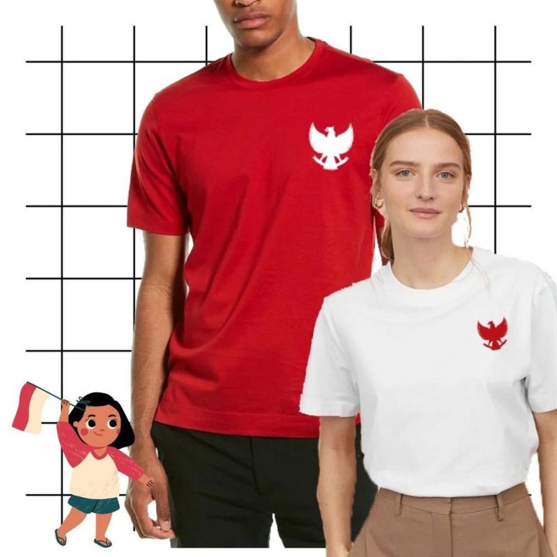 Kaos logo garuda Indonesia kaos pria wanita | Kaos kemerdekaan Republik Indonesia|| LOGO GARUDA