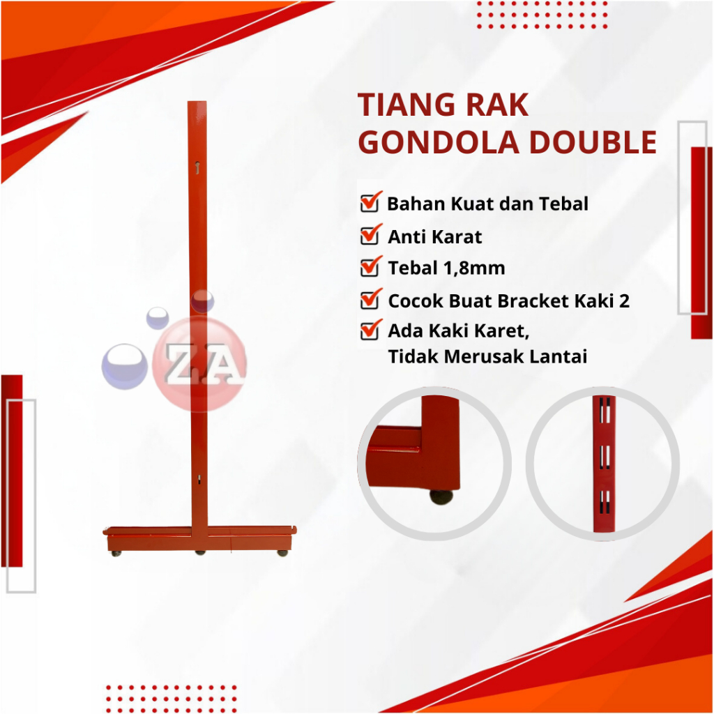 Tiang Rak Gondola Minimarket Double