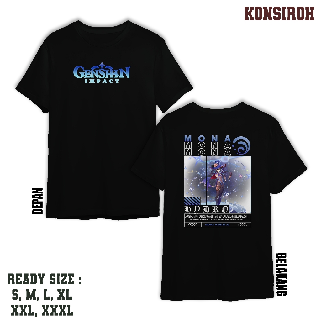 KAOS DEWASA - GENSHIN IMMPACT MONA MEGISTUS - KAOS MONA HYDRO - KAOS PREMIUM DEWASA - BAJU UNTUK PRI