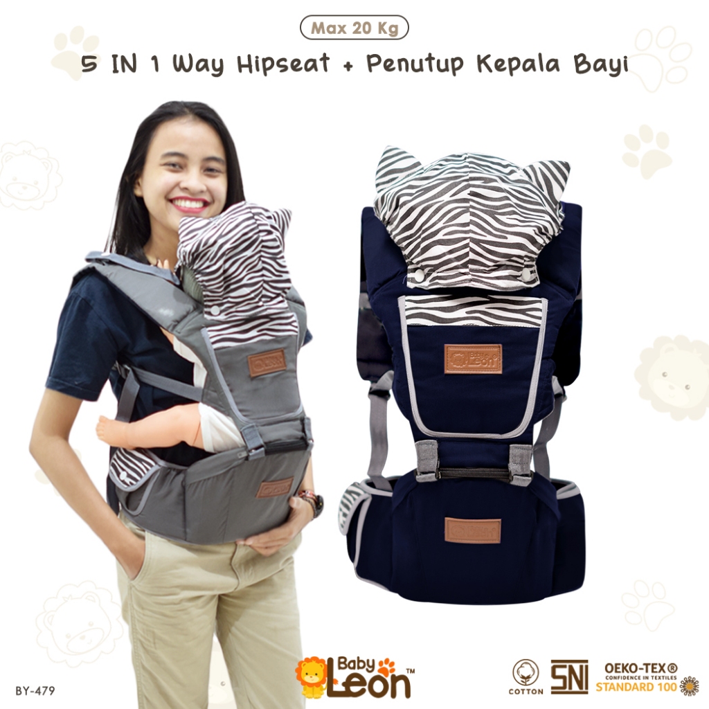 BABYLEON Gendongan Bayi 0-3Th 5in1 Way Gendongan Hipseat + Penutup Kepala BY-479 BY-490 Baby Carrier