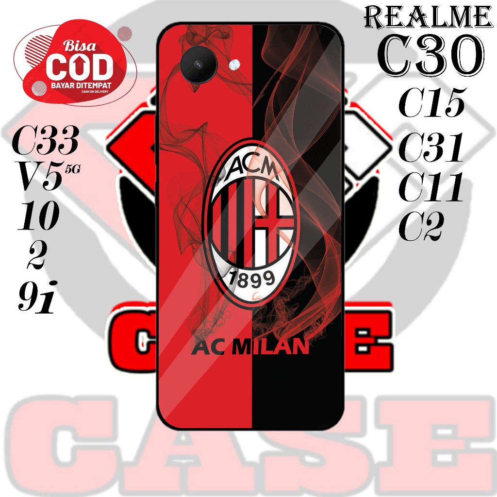 DKC MOTIF AC MILAN HARDCASE  REALME C30 /  C31 / C33 / C15 / C11 / C2 / REALME 2 / REALME 10 / V5 (5