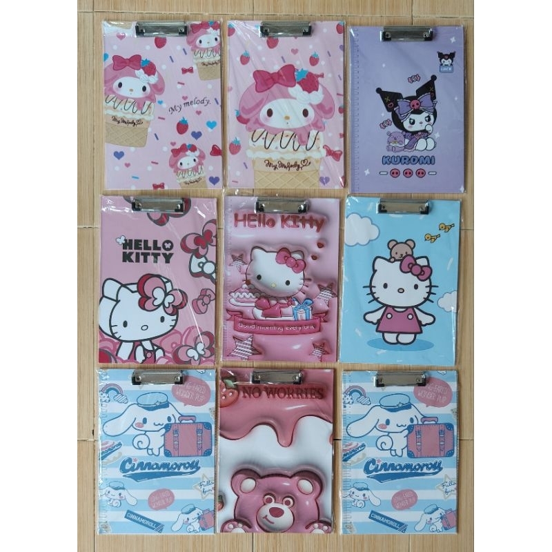 

Clip board | papan ujian | papan Jalan motif Sanrio kuromi cinamoroll melody lotso hello kitty