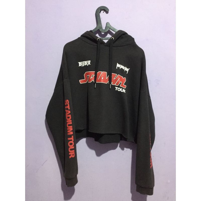 hoodie crop justin bieber stadium tour