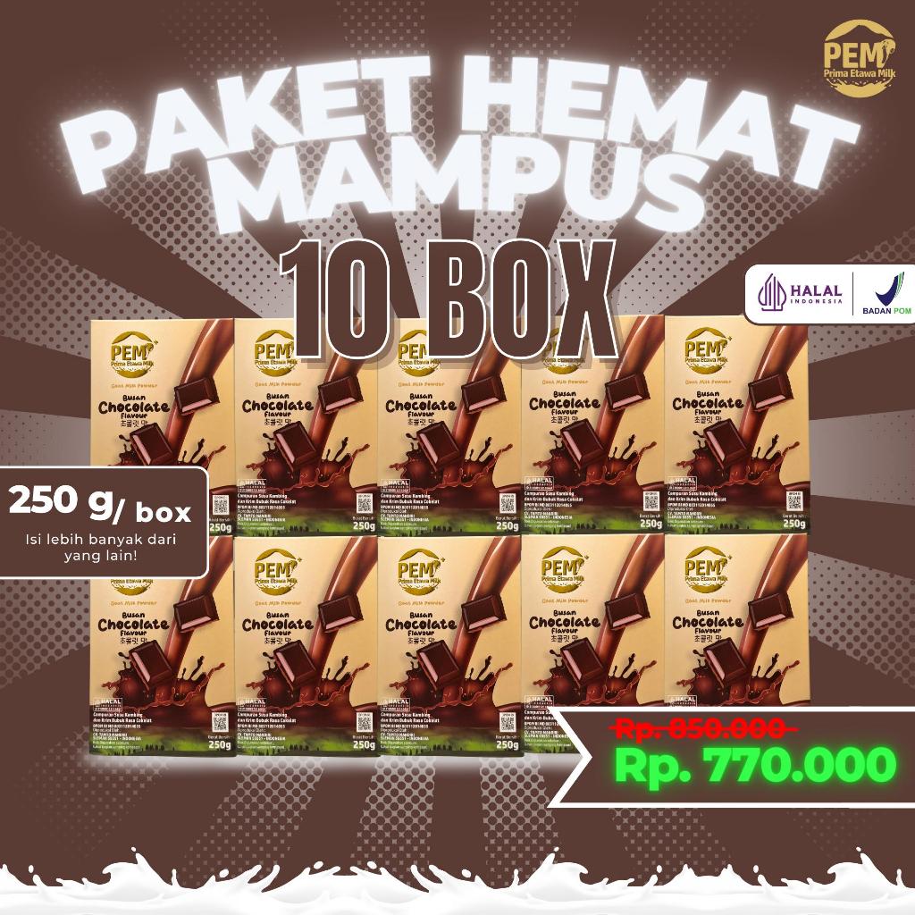 

PAKET HEMAT MAMPUS | PAKET 10 BOX - SUSU KAMBING ETAWA MILK | RASA COKELAT