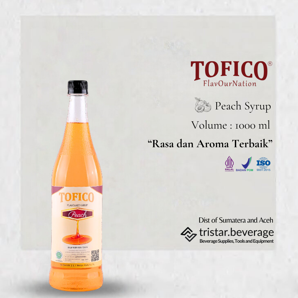 

Tofico Peach Syrup - Sirup Premium Rasa Buah Persik 1000 ml